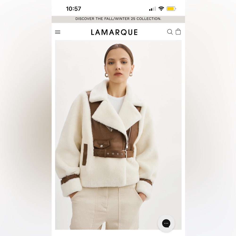 LAMARQUE Women's Cream and Brown Teddy Jacket